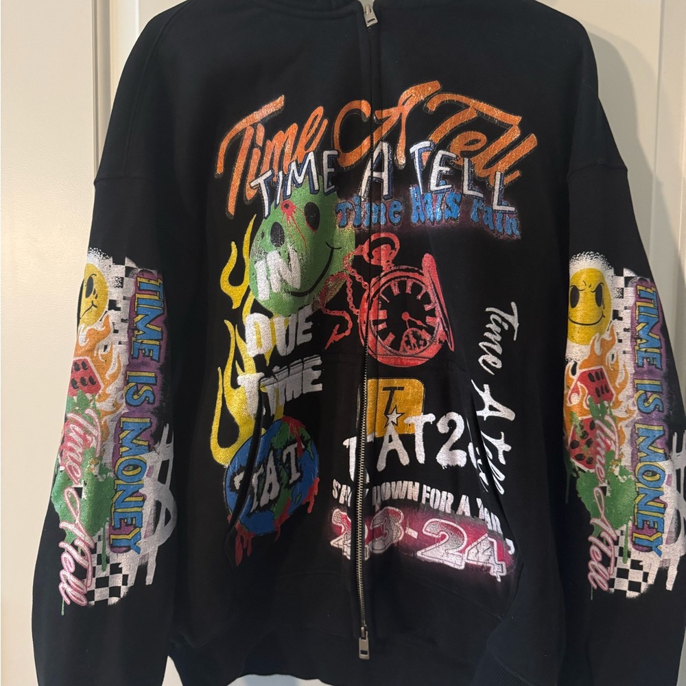 Colorful Graphic Zip-Up Hoodie